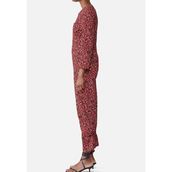 Rebecca Minkoff Red Clover Floral Jumper Jumpsuit Sz XXS - Picture 3 of 7